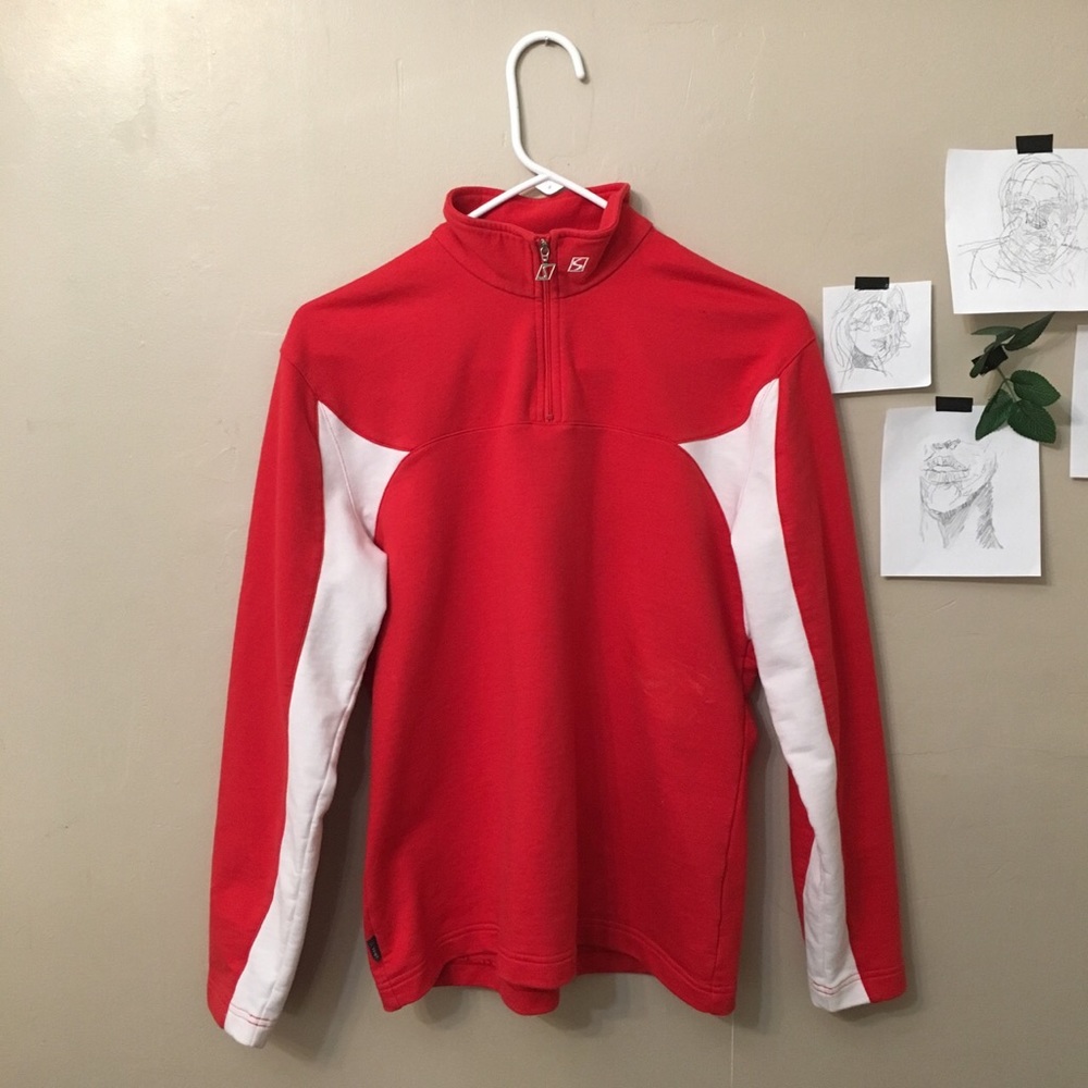 vintage red quarter zip